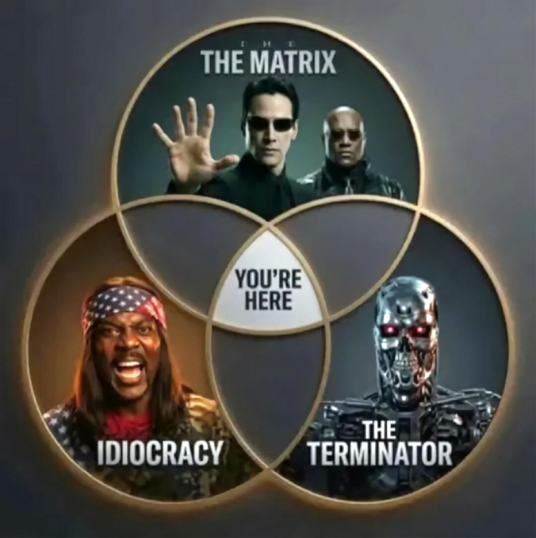 THE MATRIX IDIOCRACY THE TERMINATOR YOU'RE HERE