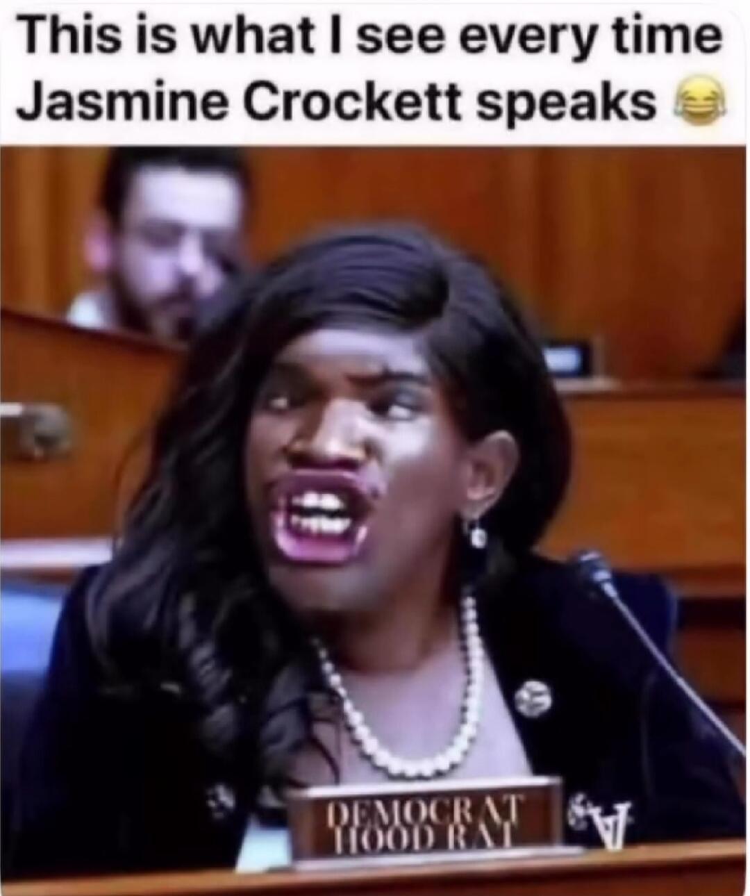 This is what I see every time Jasmine Crockett speaks 😂