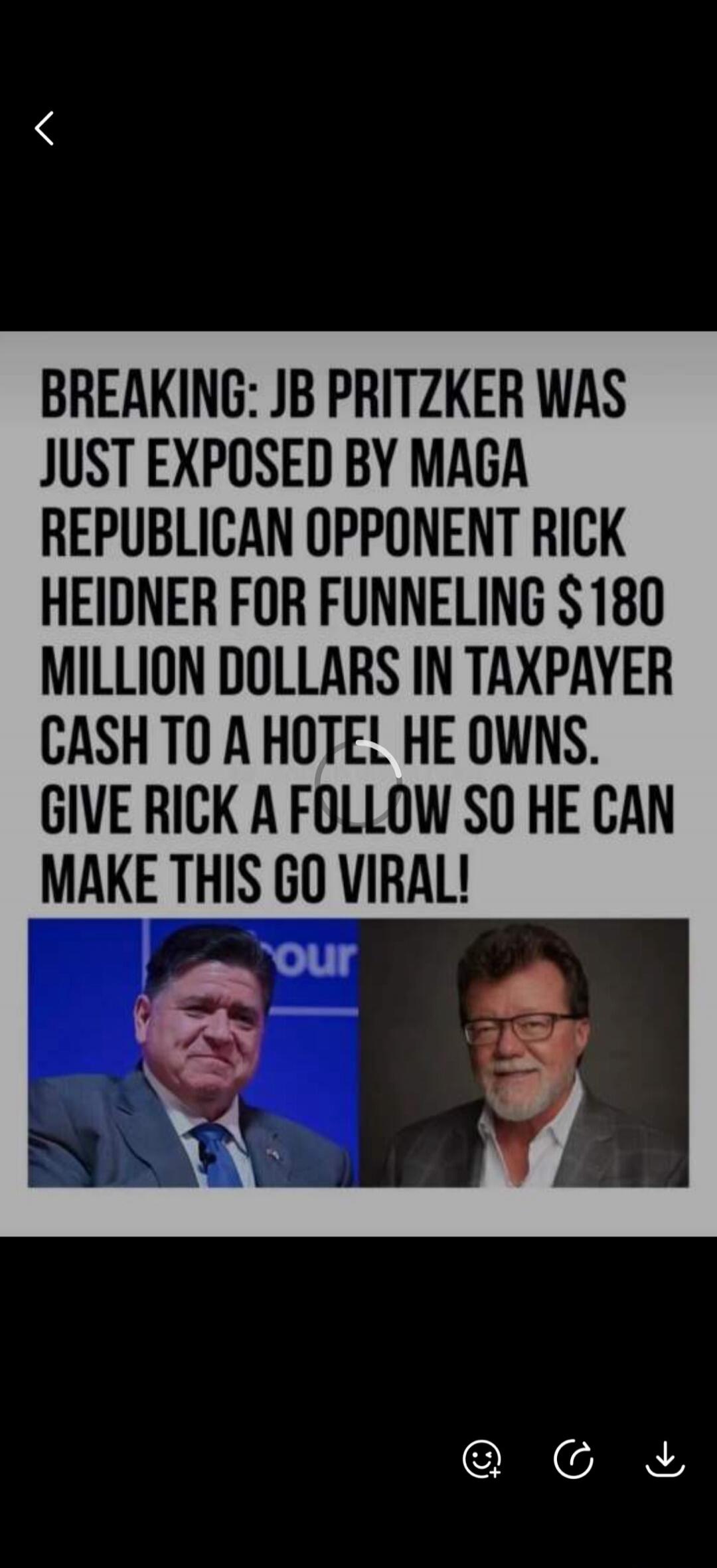 BREAKING: JB Pritzker was just exposed by MAGA Republican opponent Rick Heidner for funneling $180 million dollars in taxpayer cash to a hotel he owns. Give Rick a follow so he can make this go viral!