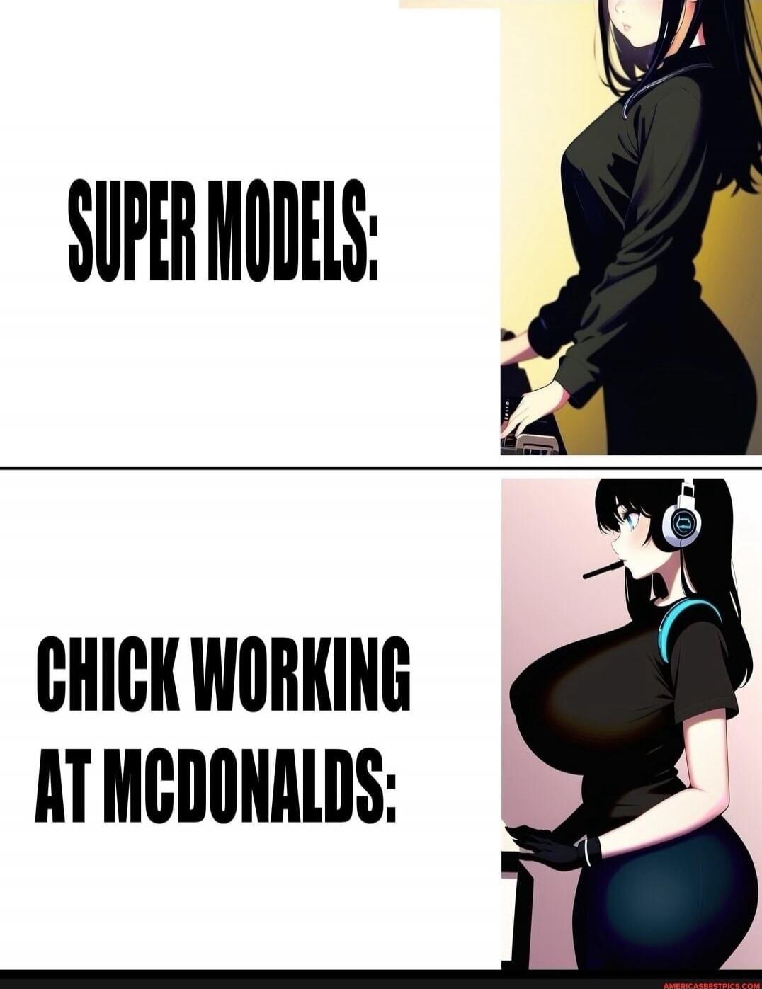 SUPER MODELS: CHICK WORKING AT MCDONALDS: