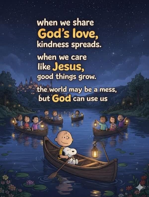 when we share God's love, kindness spreads. when we care like Jesus, good things grow. the world may be a mess, but God can use us