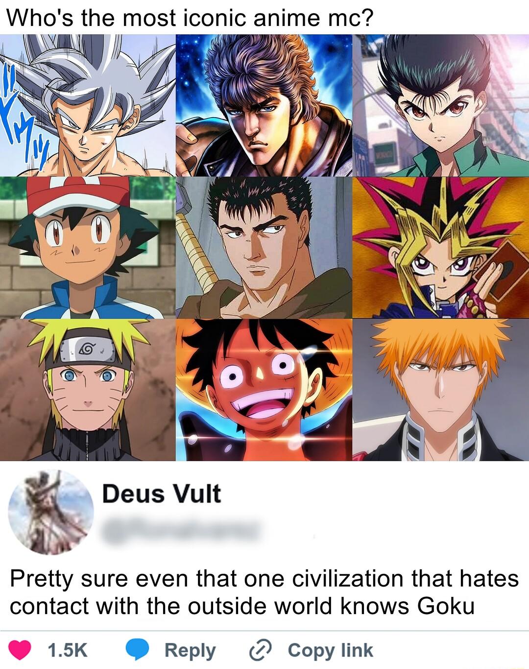 k Deus Vult Uw Pretty sure even that one civilization that hates contact with the outside world knows Goku 15K Reply 2 Copylink