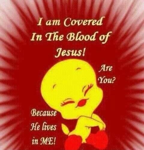 I am Covered In The Blood of Jesus! Are You? Because He lives in ME!
