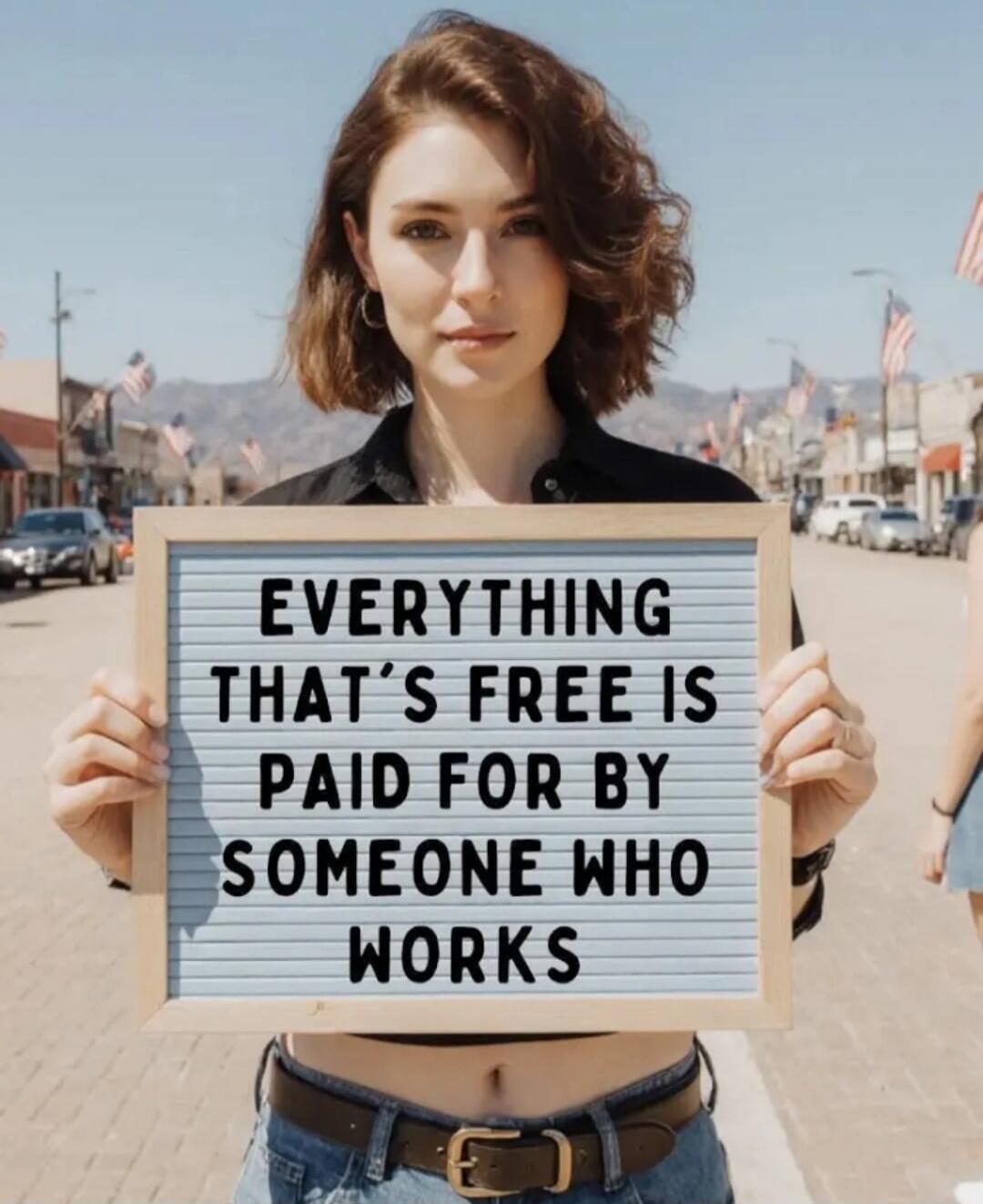 EVERYTHING THAT'S FREE IS PAID FOR BY SOMEONE WHO WORKS