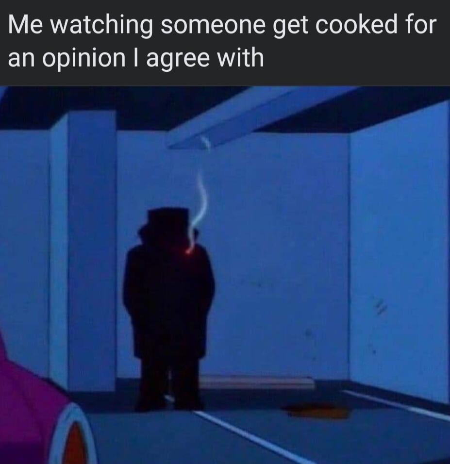 Me watching someone get cooked for an opinion agree with