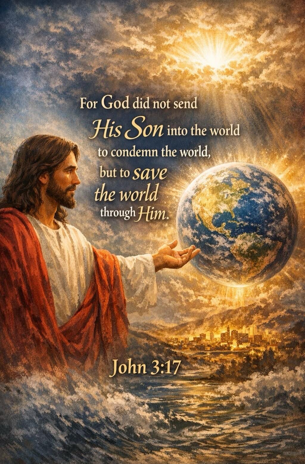 For God did not send His Son into the world to condemn the world, but to save the world through Him. John 3:17