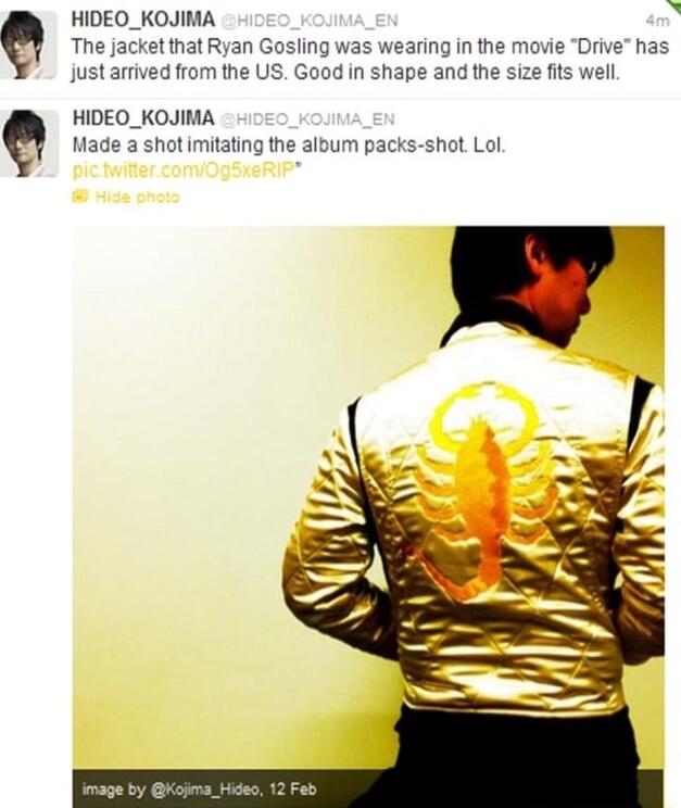 b HIDEO_KOJIMA The jacketthat Ryan Gosling was wearing in the movie Drive has just arived from the US Good in shape and the size fits well HIDEO_KOJIMA Made a shot imitating the album packs shot Lol e