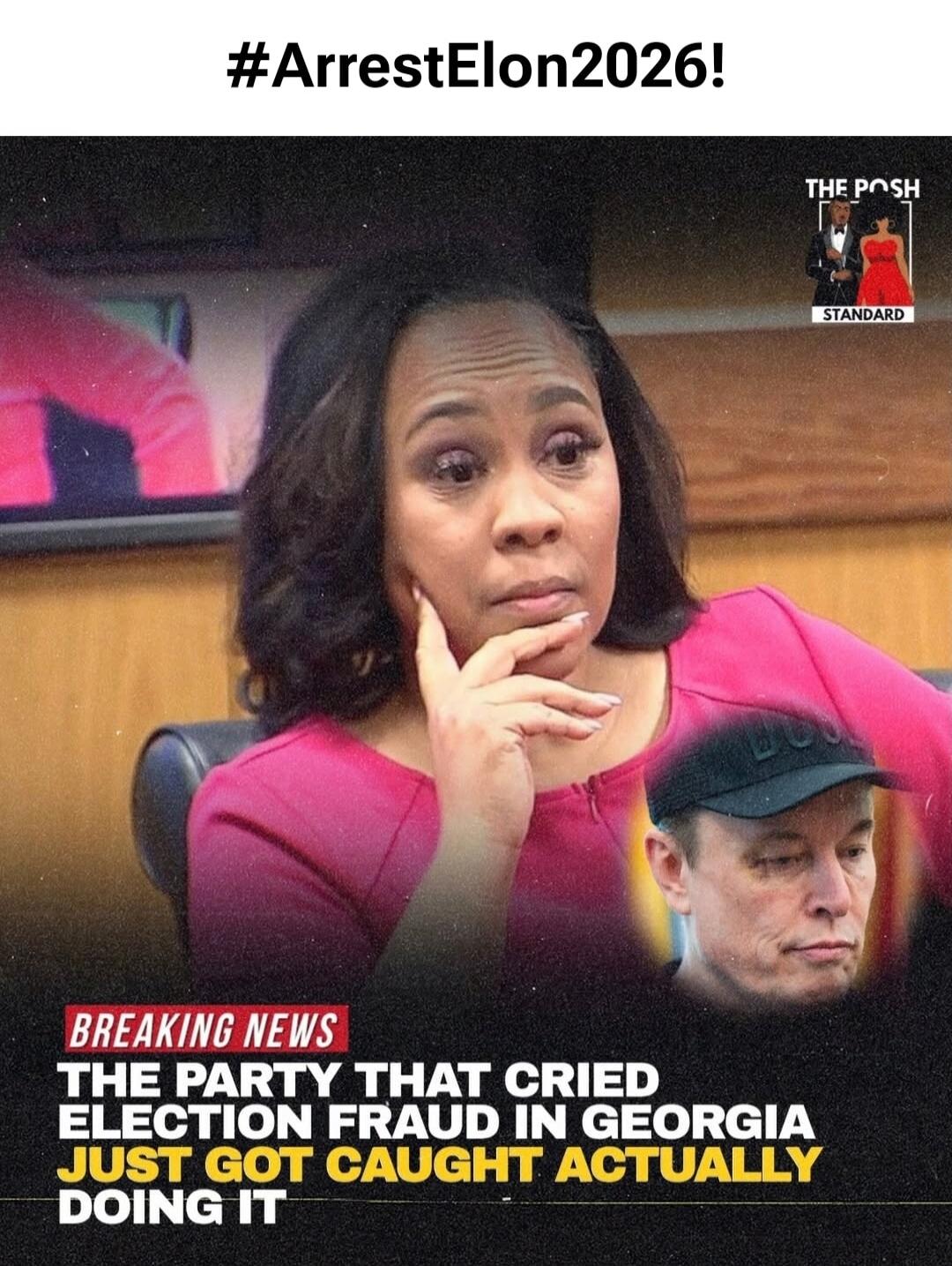 #ArrestElon2026! THE POSH STANDARD BREAKING NEWS THE PARTY THAT CRIED ELECTION FRAUD IN GEORGIA JUST GOT CAUGHT ACTUALLY DOING IT