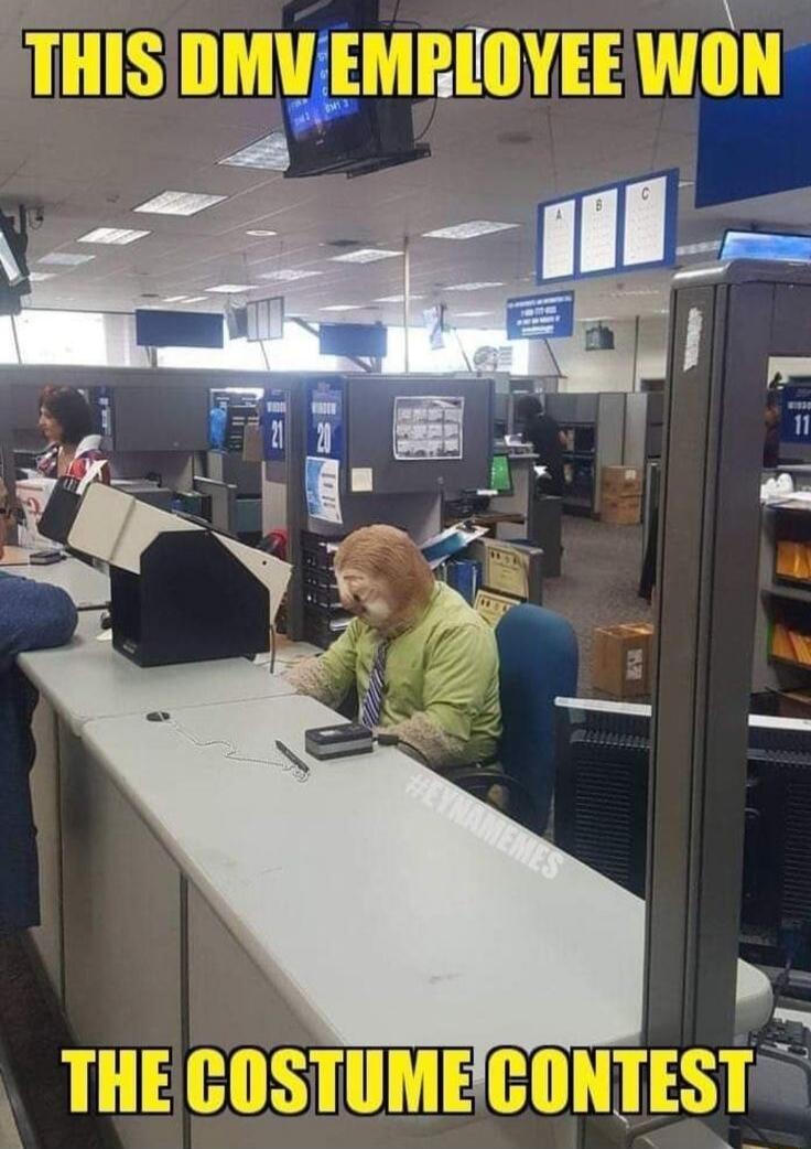 THIS DMV EMPLOYEE WON
THE COSTUME CONTEST