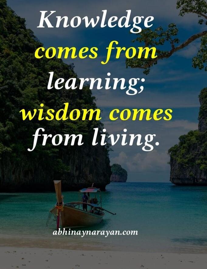 Knowledge comes from learning; wisdom comes from living. abhinaynarayan.com