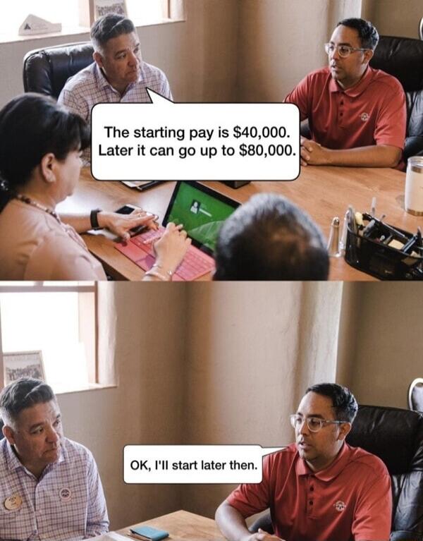 The starting pay is 40000 Later it can go up to 80000 OK Il start later then