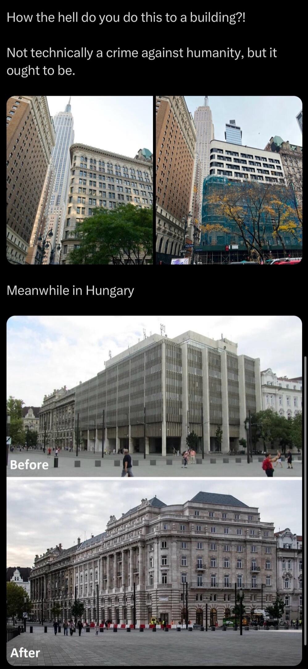 How the hell do you do this to a building Not technically a crime against humanity but it ought to be i p B e N T 18 5