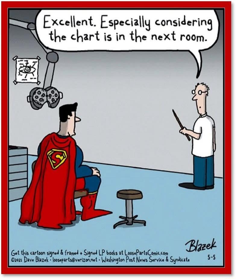 Excellent. Especially considering the chart is in the next room.