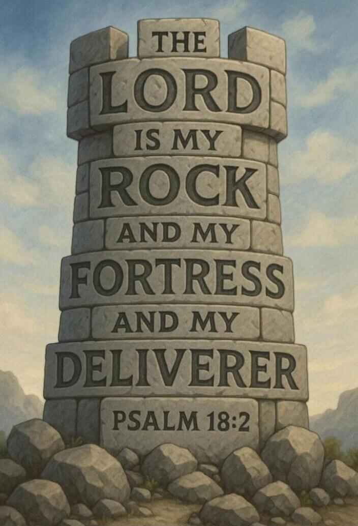 THE LORD IS MY ROCK AND MY FORTRESS AND MY DELIVERER PSALM 18:2
