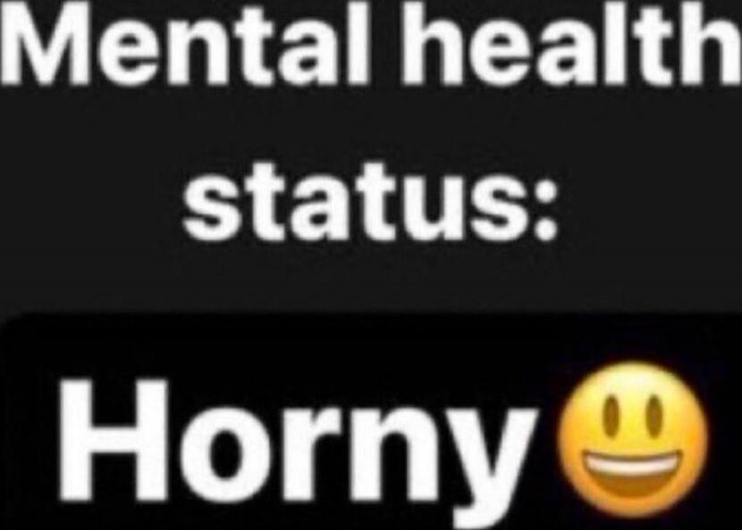 Mental health status: Horny 😁
