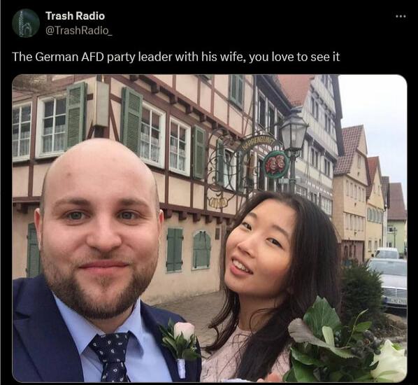 TrashRadio sshRadic The German AFD party leader with his wife you love to see it