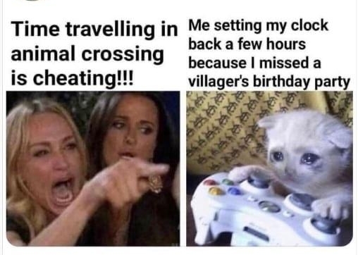 b Lulu TomNooksHousing Time travelling in e 9 my clock ack a few hours animal IOS NG pecause I missed a s cheati villagers birthday party 1048 am 131120 Twitter for iPhone