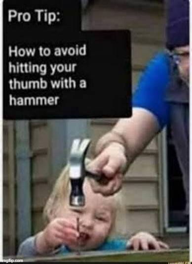 Pro Tip: How to avoid hitting your thumb with a hammer