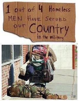 1 out of 4 Homeless MEN Have Served our Country in the military