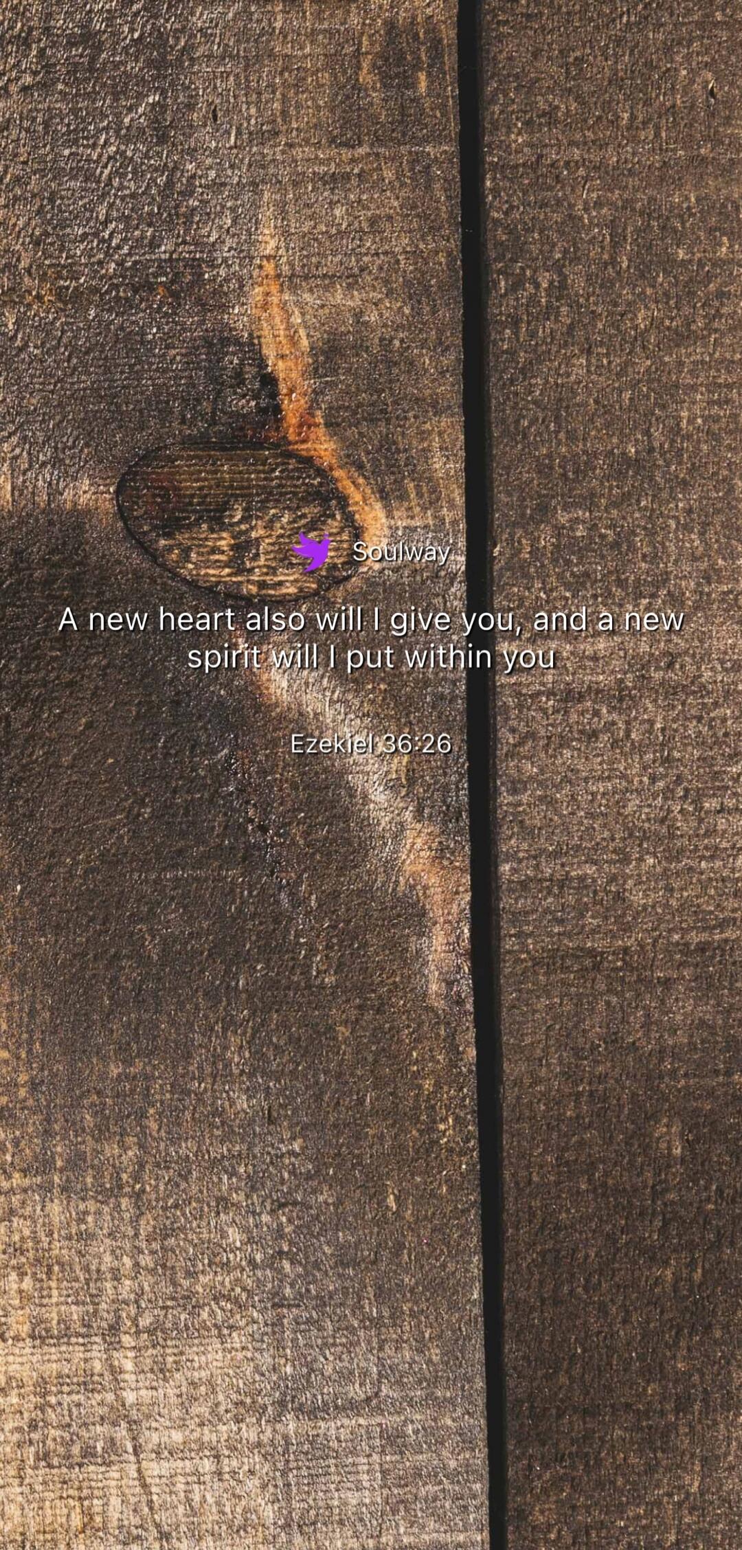 Soulway. A new heart also will I give you, and a new spirit will I put within you. Ezekiel 36:26