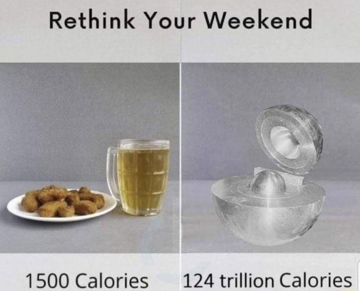 Rethink Your Weekend 1500 Calories 124 trillion Calories