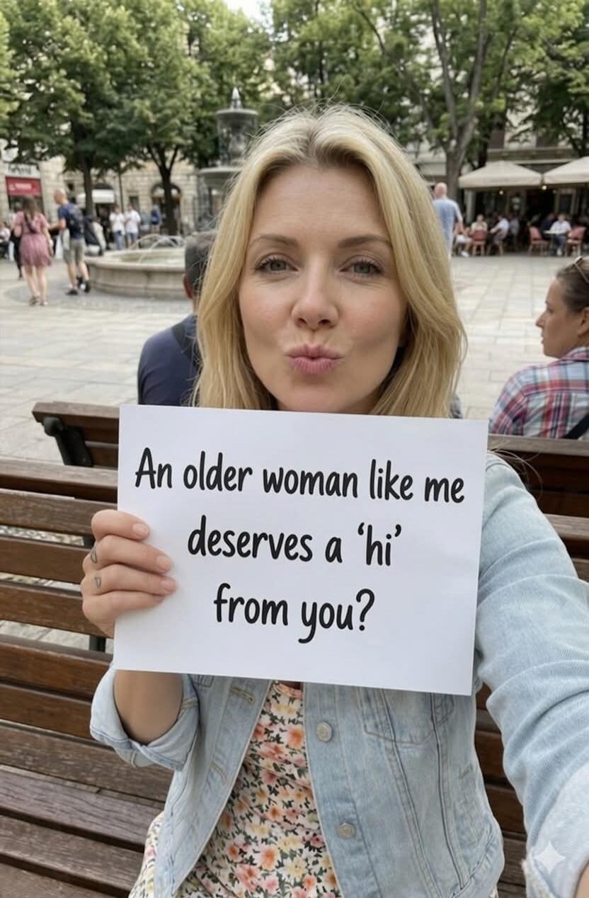 An older woman like me deserves a 'hi' from you?