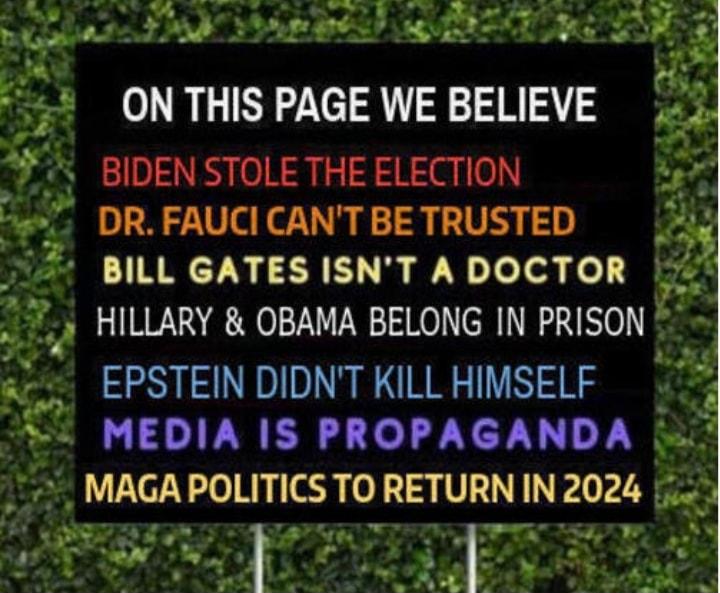 N o Rl e T T A B ok AR S LoR e T s _f b ON THIS PAGE WE BELIEVE n_j 4 BIDEN STOLE THE ELECTION g e DRFAUCICANTBETRUSTED 7 BILL GATES ISNT ADOCTOR 2 ay ol HILLARY OBAMA BELONG IN PRISON 2 EPSTEIN DIDNT KILL HIMSELF Y MEDIA IS PROPAGANDA i MAGA POLITICS TO RETURN IN 2024 N e g 8 b ey s