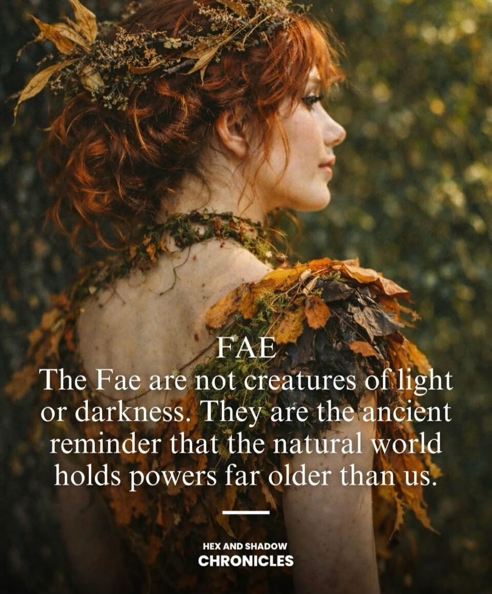FAE The Fae are not creatures of light or darkness. They are the ancient reminder that the natural world holds powers far older than us. HEX AND SHADOW CHRONICLES