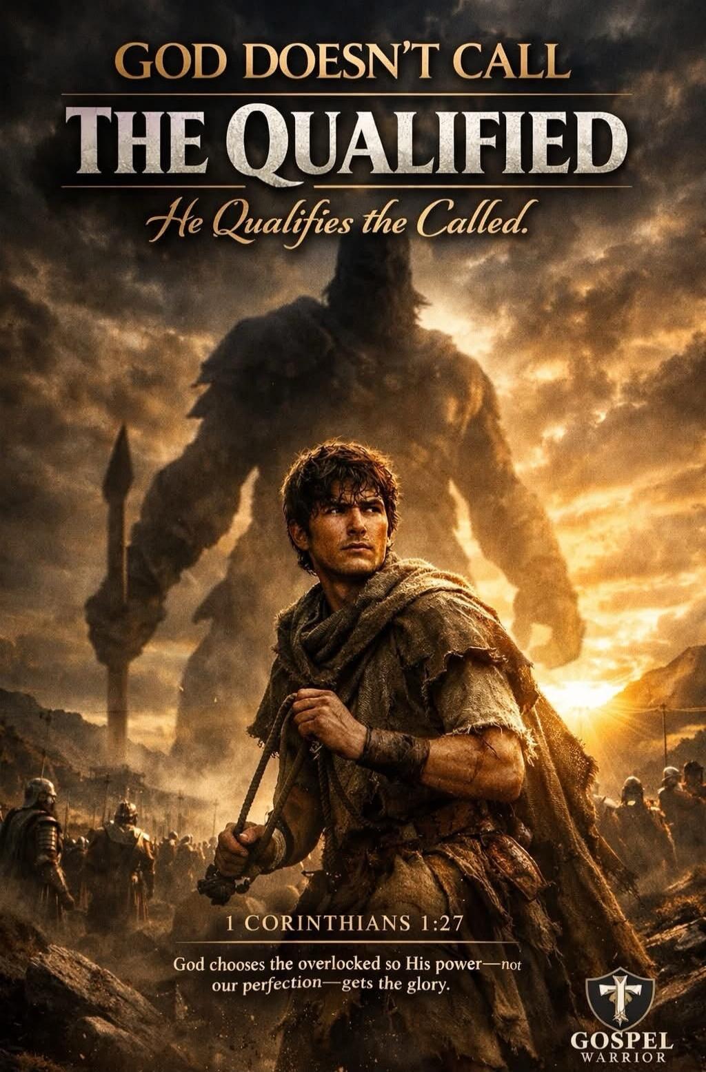 GOD DOESN'T CALL THE QUALIFIED He Qualifies the Called. 1 CORINTHIANS 1:27 God chooses the overlooked so His power—not our perfection—gets the glory. GOSPEL WARRIOR