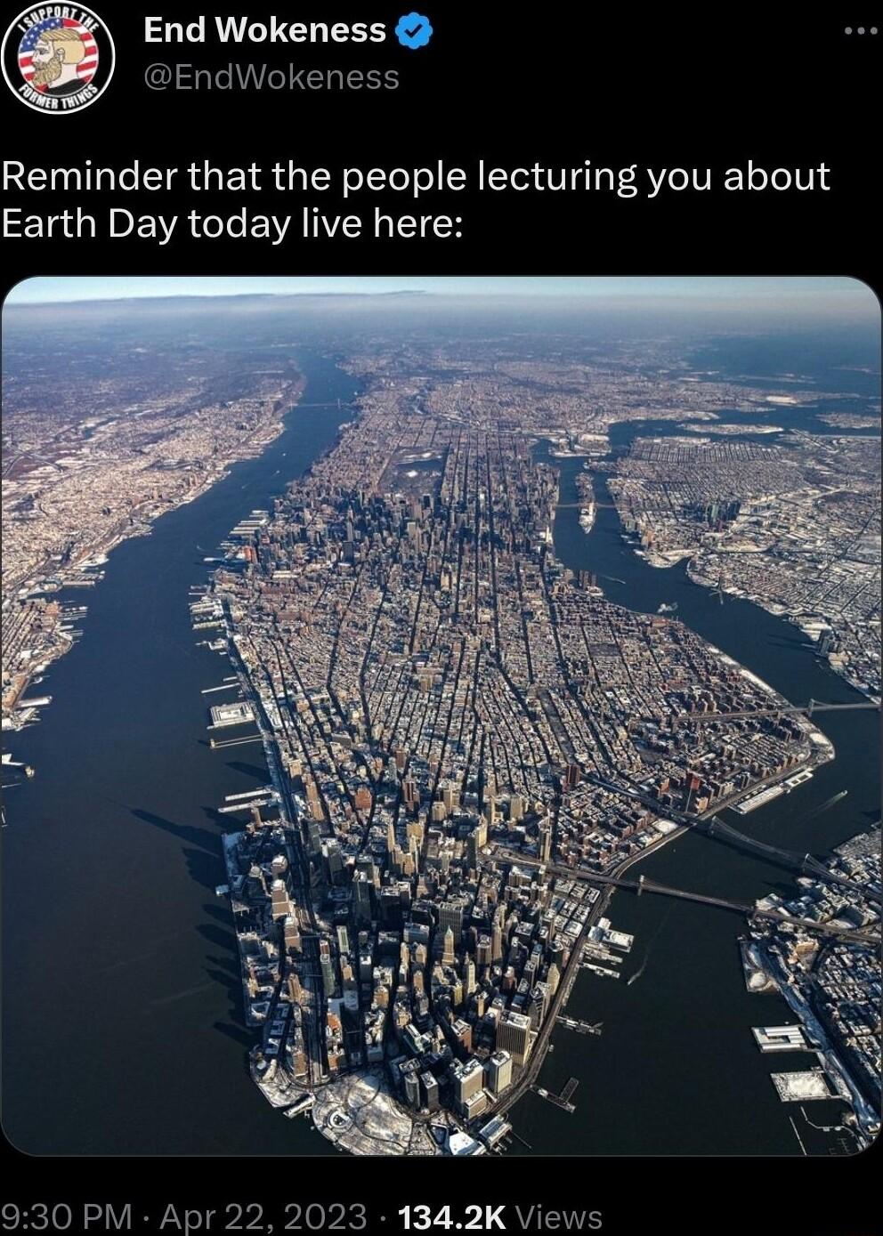 End Wokeness EndWokeness Reminder that the people lecturing you about Earth Day today live here 30 PM Apr 22 2023 1342K Views