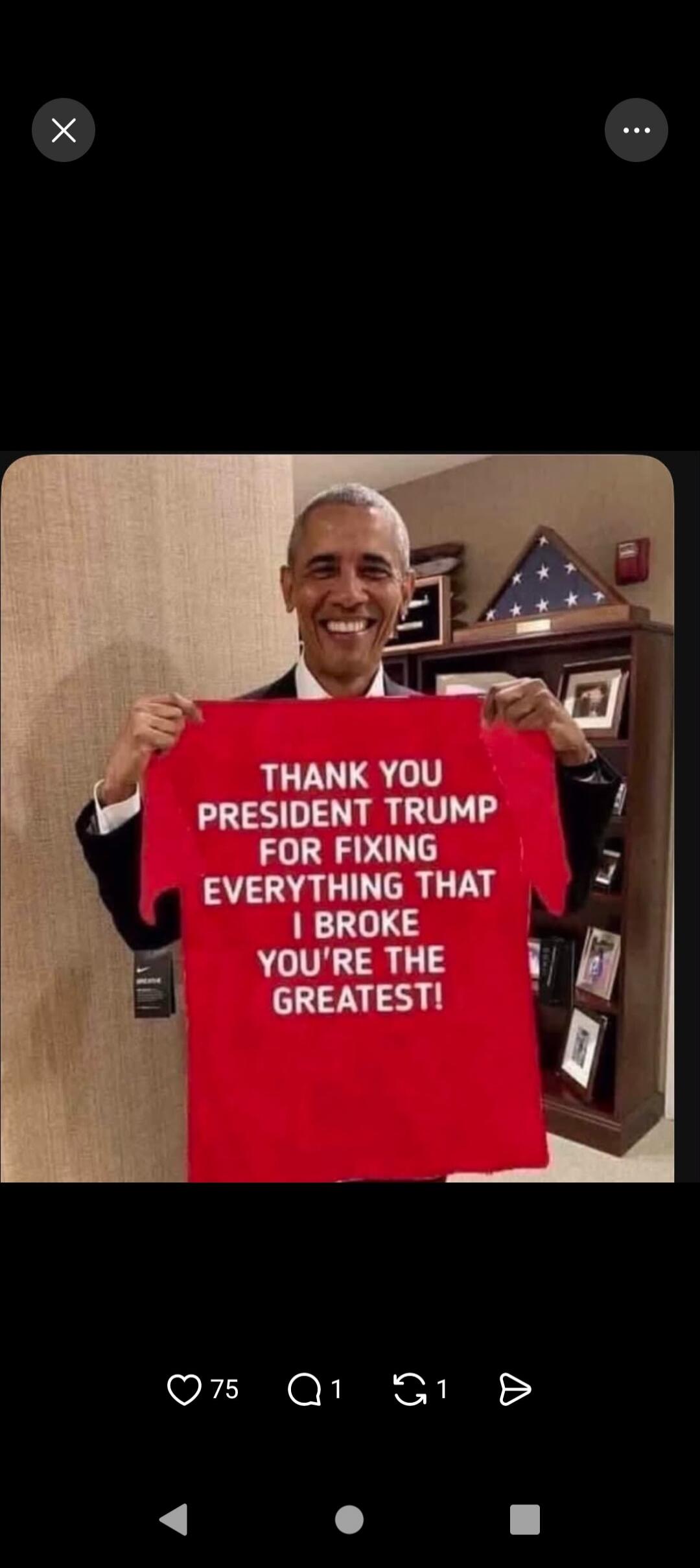 THANK YOU PRESIDENT TRUMP FOR FIXING EVERYTHING THAT I BROKE YOU'RE THE GREATEST!