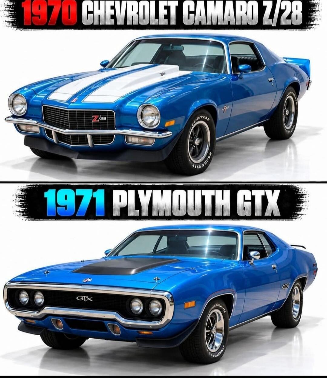 1970 CHEVROLET CAMARO Z/28 1971 PLYMOUTH GTX