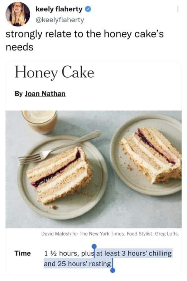keely flaherty keelyflaherty strongly relate to the honey cakes needs Honey Cake David Malosh for The New York Times Food Stylist Greg Lofts Time 1 hours plull least 3 hours chilling and 25 hours resngl
