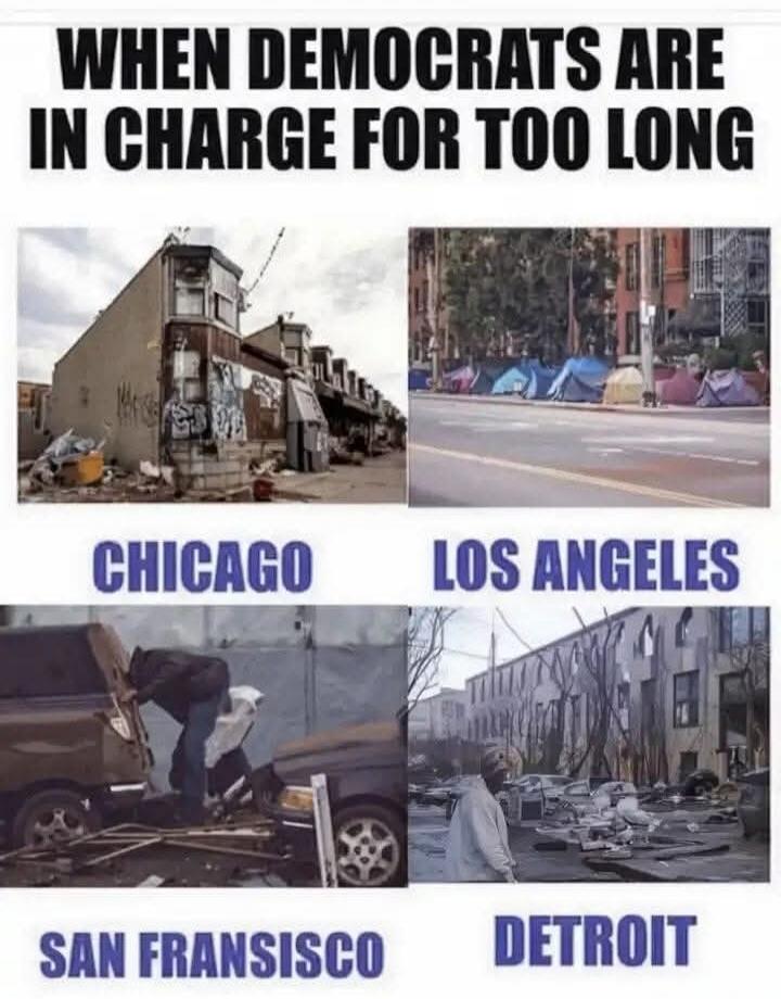 WHEN DEMOCRATS ARE IN CHARGE FOR TOO LONG
CHICAGO
LOS ANGELES
SAN FRANCISCO
DETROIT