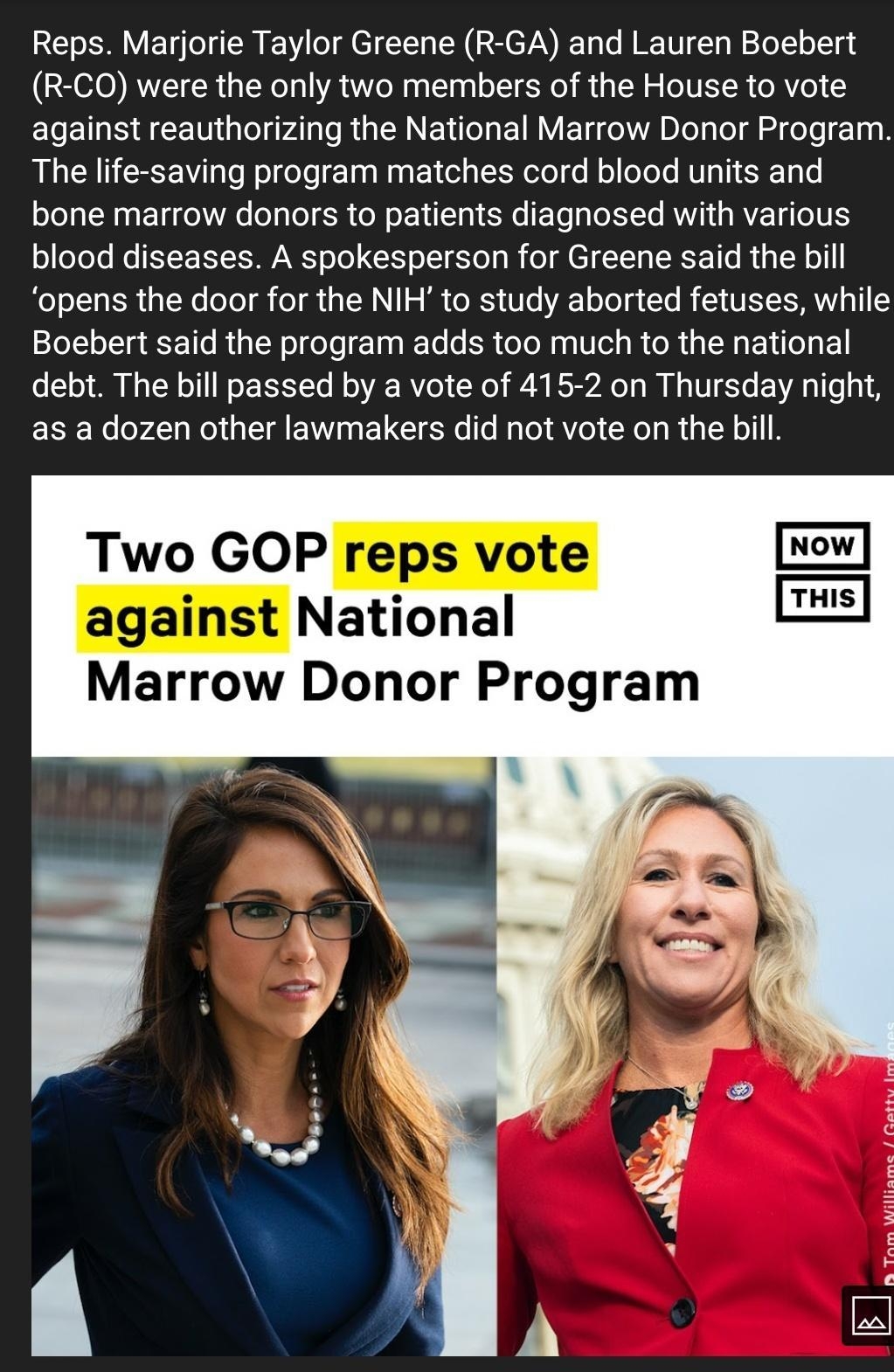 Reps Marjorie Taylor Greene R GA and Lauren Boebert R CO were the only two members of the House to vote EL IS A L iplo gbAlaToRia LN NETilo T E R F Ta fo YA D ol gTo dlni foTs Tag B The life saving program matches cord blood units and bone marrow donors to patients diagnosed with various o oTeYo Mo EYEX EIWANT o o CXS o T k5o o o TTa IoRT1 o R a W11 o oTTa B g TN ofo o o A a TN N 11 o W o33 i80 A 