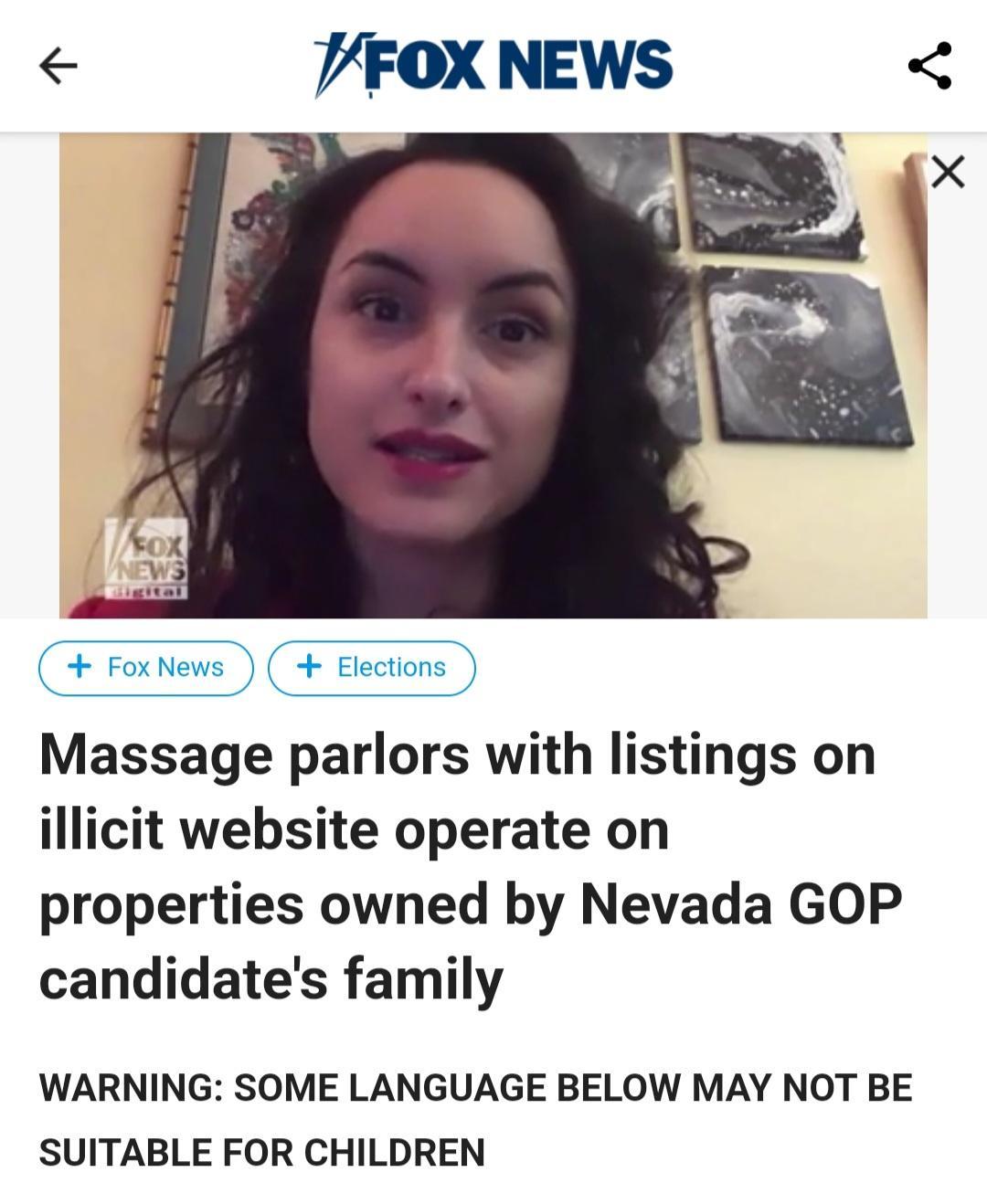Elections Massage parlors with listings on illicit website operate on properties owned by Nevada GOP candidates family WARNING SOME LANGUAGE BELOW MAY NOT BE SUITABLE FOR CHILDREN