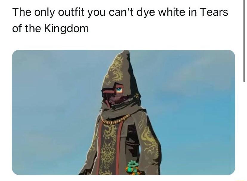 The only outfit you cant dye white in Tears of the Kingdom
