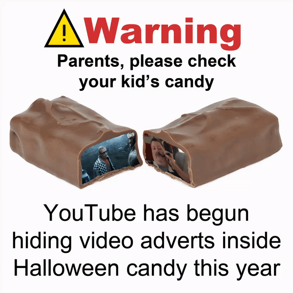AWarning Parents please check your kids candy YouTube has begun hiding video adverts inside Halloween candy this year