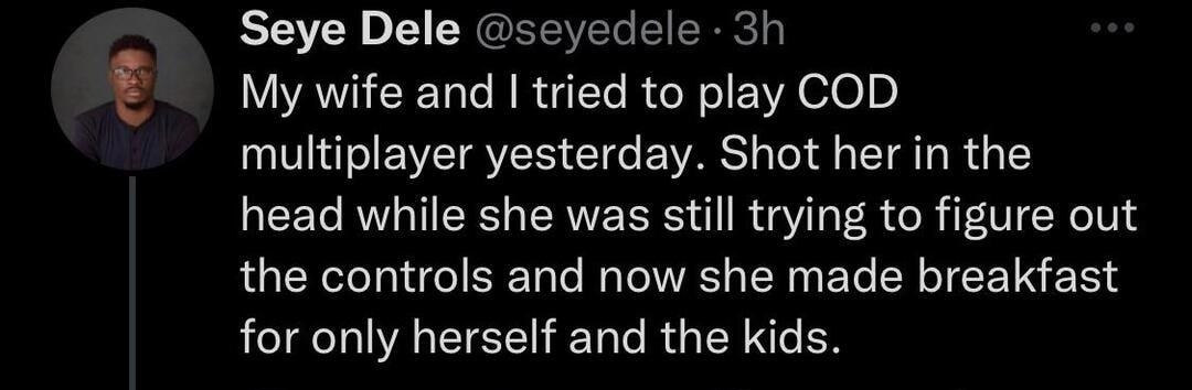 Seye Dele seyedele 3h U ATGCEUCRRGELRGR Y oleln IR EWEISERS CIEC VRS I CIA LR T head while she was still trying to figure out the controls and now she made breakfast for only herself and the kids Q 60 17 4289 Q 12K B