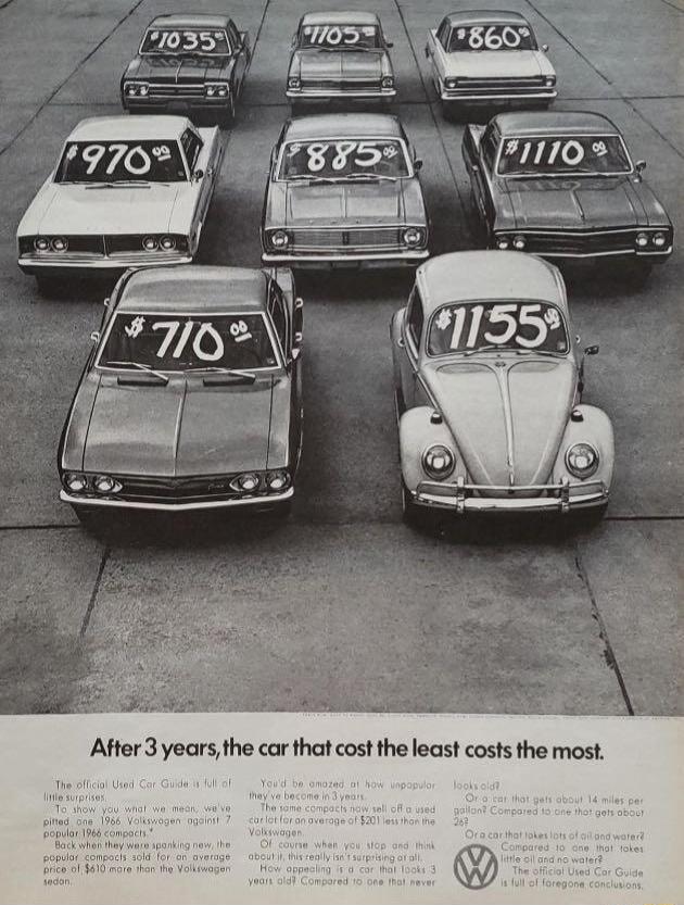 After 3 years the car that cost the least costs the most