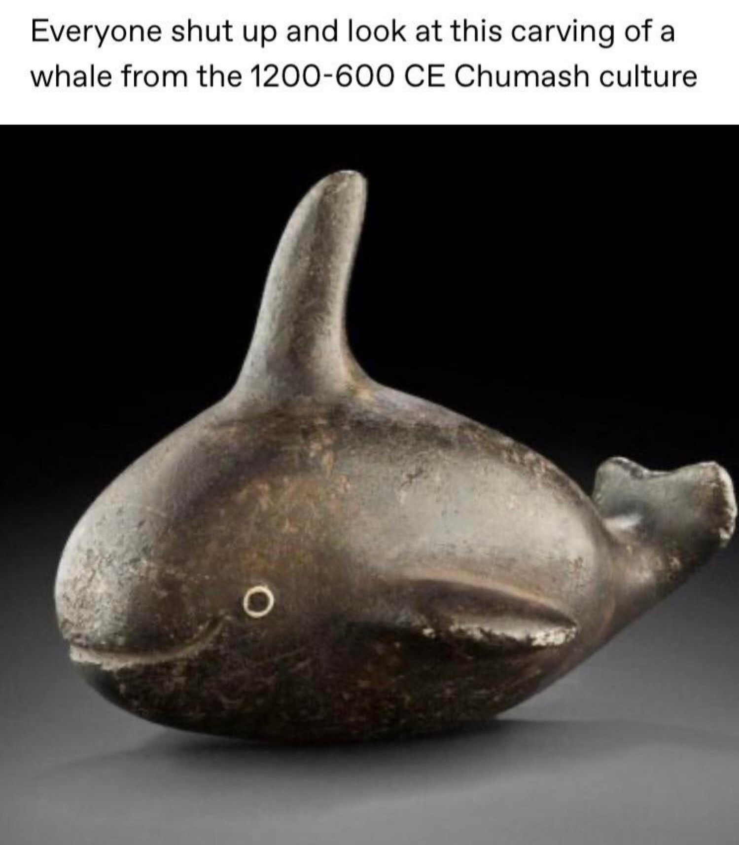 n normal horoscopes Everyone shut up and look at this carving of a whale from the 1200 600 CE Chumash culture Posted in rtumblr by uthe_princess_frog reddit