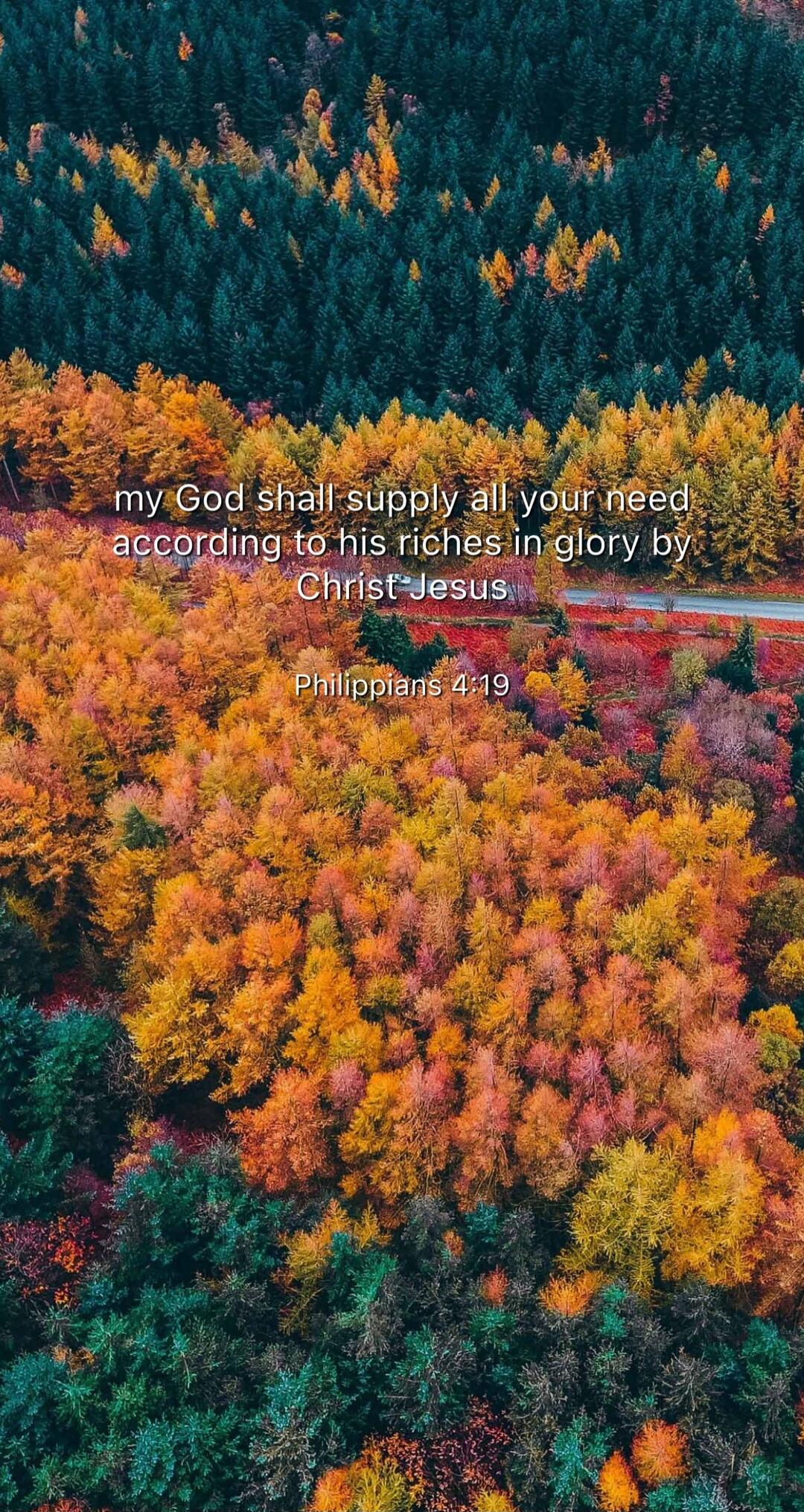 my God shall supply all your need according to his riches in glory by Christ Jesus Philippians 4:19