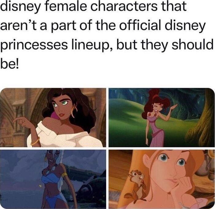disney female characters ti arent a part of the official disney princesses lineup but they should be