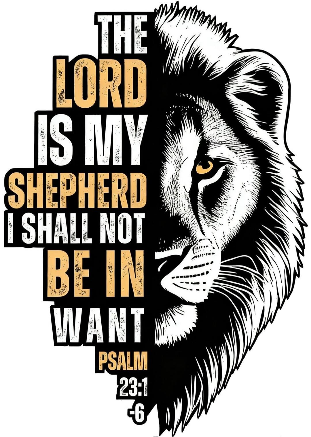THE LORD IS MY SHEPHERD I SHALL NOT BE IN WANT PSALM 23:1-6