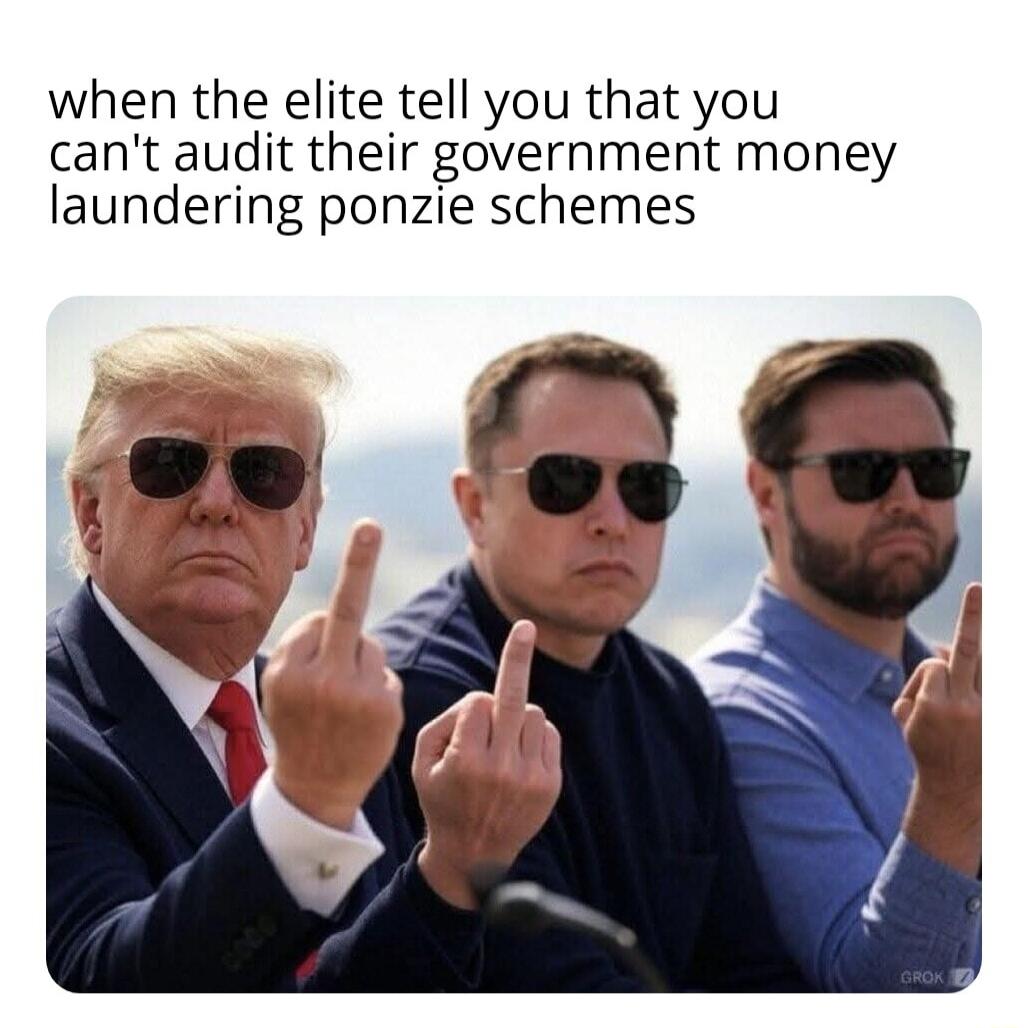 when the elite tell you that you cant audit their government money laundering ponzie schemes