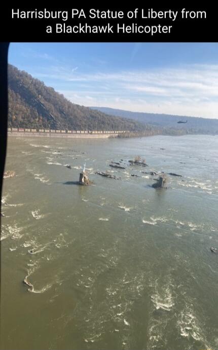 Harrisburg PA Statue of Liberty from a Blackhawk Helicopter