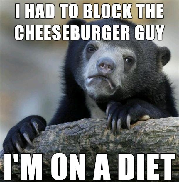 I HADTO BLOCKSTHE CHEESEBURGER GUY Y PO r e