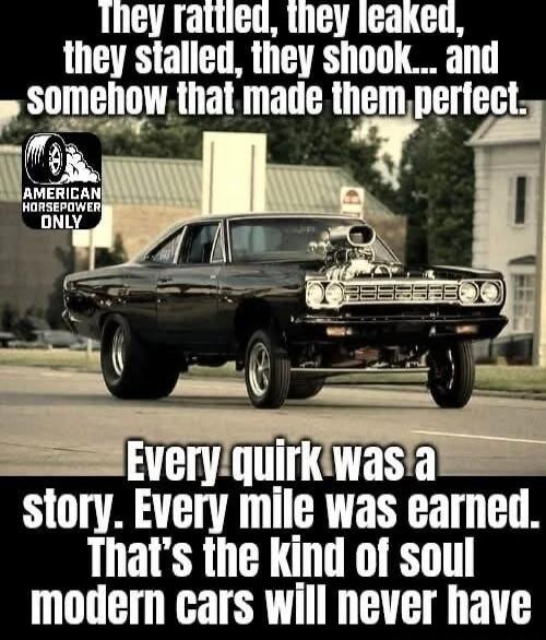They rattled, they leaked, they stalled, they shook... and somehow that made them perfect. AMERICAN HORSEPOWER ONLY Every quirk was a story. Every mile was earned. That's the kind of soul modern cars will never have.
