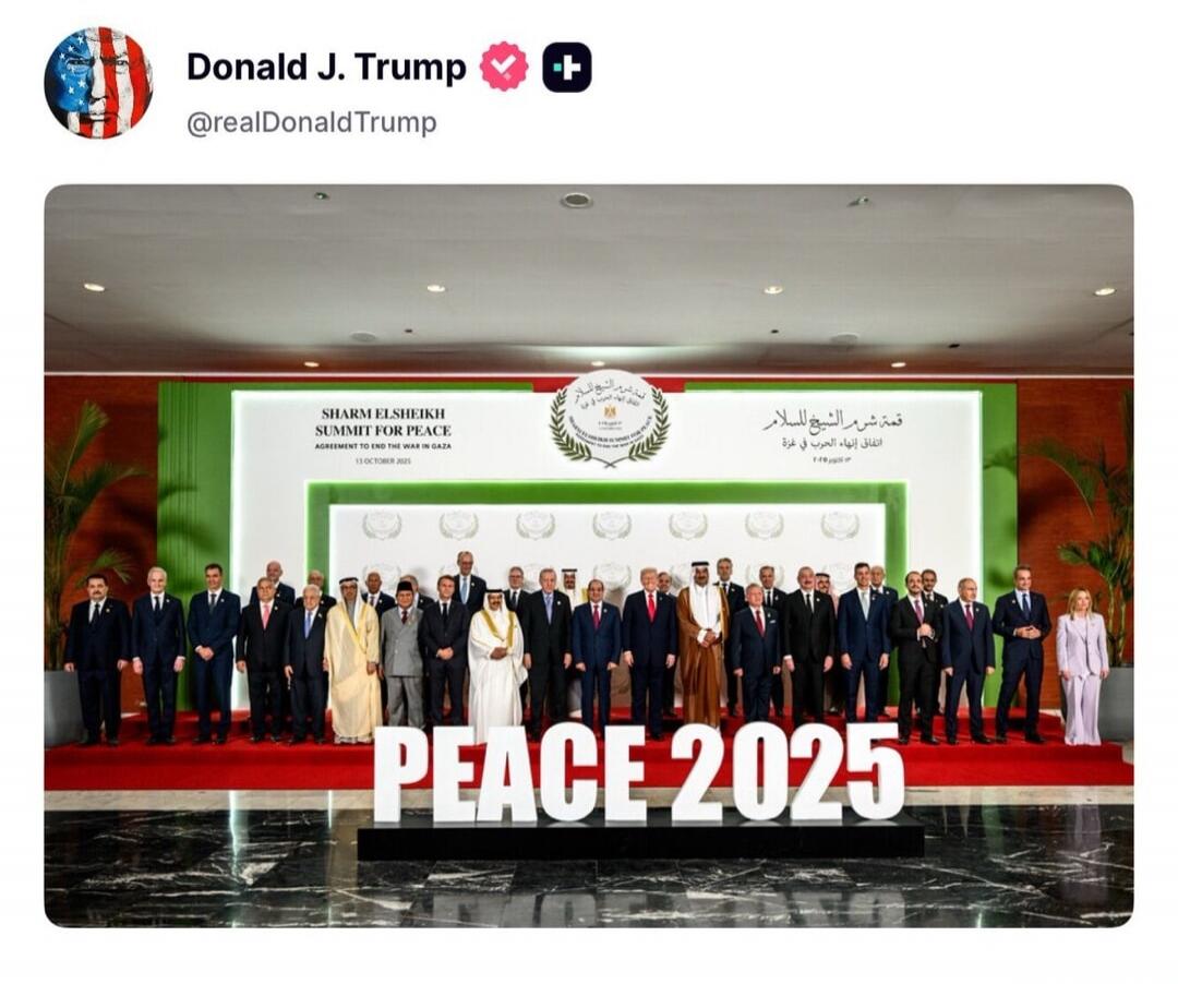 Donald J. Trump @realDonaldTrump
PEACE 2025