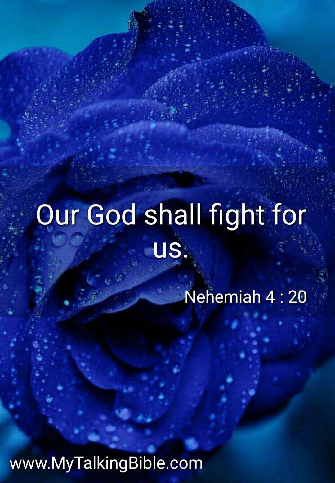 Our God shall fight for us. Nehemiah 4 : 20 www.MyTalkingBible.com